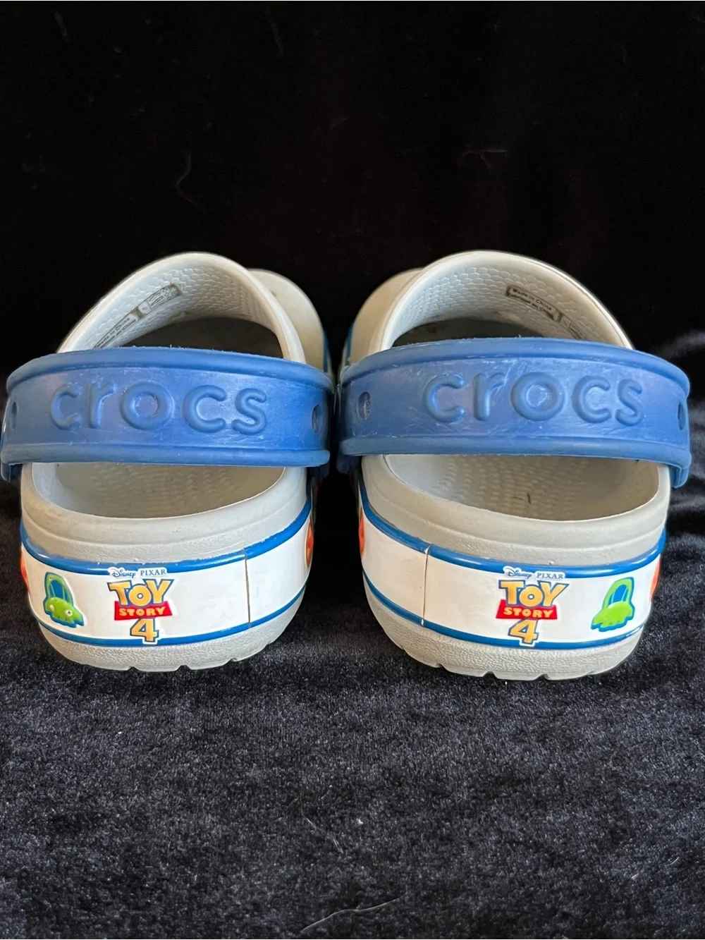 CROCS Kids Light Gray and Blue Toy Story Character Clog Sandals